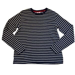 Hanna Andersson Navy & White Striped Long Sleeve Tee Size 160